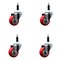 Service Caster 3'' SS Red Poly Wheel Swivel 7/8'' Expanding Stem Caster Set, 4PK SCC-SSEX20S314-PPUB-RED-78-4 - alternate 1